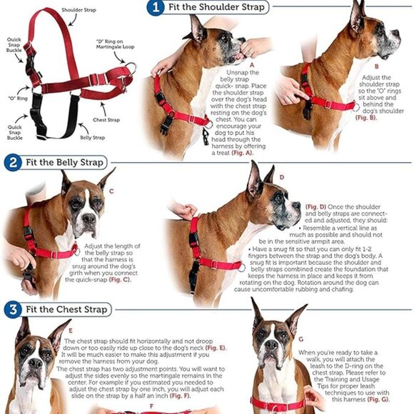 PetSafe~ Easy Walk No-Pull Dog Harness- Helps Prevent Pulling on Walks- MED- BLK - Picture 12 of 14